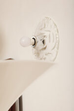 Jednopunktowa mlecznobiała okrągła lampa ścienna/kinkiet w niesymetryczne wzory ze szkła Murano, Space Age, La Murrina, Włochy, lata 70 - obrazek 5