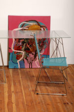 Komplet czterech krzeseł stołowych z siedziskami i oparciami z blachy perforowanej w czterech różnych kolorach osadzonymi na metalowych chromowanych rurkach, Rolf Rahmlow, Niemcy, lata 80. - obrazek 14