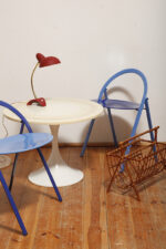 Drewniany lakierowany lekki ażurowy pleciony gazetnik /pojemnik lub stojak na gazety w stylu Mid Century Modern z jedną komorą użytkową , lata 70. - obrazek 10