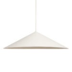 Bardzo duża (64,5 cm) biała minimalistyczna metalowa skandynawska jednopunktowa lampa wisząca, projekt Claus Bonderup i Torsten Thorup dla firmy Focus, Dania, lata 70/80.