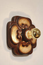 W odcieniach brązu jednopunktowa ceramiczna lampa ścienna / kinkiet / plafon Fat Lava z motywem kwiatowym, Hustadt Leuchten, Niemcy, lata 60. - obrazek 11