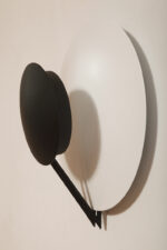 Okrągła metalowa jednopunktowa biało-czarna lampa ścienna/kinkiet, Model Vega 3365/33, projekt Luciano Cesaro i Fabio Amico dla firmy Tre Ci Luce, Włochy, wzór z 1985 roku - obrazek 12