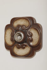 W odcieniach brązu jednopunktowa ceramiczna lampa ścienna / kinkiet / plafon Fat Lava z motywem kwiatowym, Hustadt Leuchten, Niemcy, lata 60. - obrazek 12