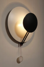 Okrągła metalowa jednopunktowa biało-czarna lampa ścienna/kinkiet, Model Vega 3365/33, projekt Luciano Cesaro i Fabio Amico dla firmy Tre Ci Luce, Włochy, wzór z 1985 roku - obrazek 13