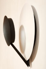 Okrągła metalowa jednopunktowa biało-czarna lampa ścienna/kinkiet, Model Vega 3365/33, projekt Luciano Cesaro i Fabio Amico dla firmy Tre Ci Luce, Włochy, wzór z 1985 roku - obrazek 14