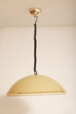 Jednopunktowa bardzo duża (65 cm) lampa wisząca/sufitowa "Baobab" XXL z tworzywa w odcieniach jasno kremowego i żołtego, projekt Franco Bresciani dla Harvey Guzzini/iGuzzini/Guzzini/Meblo, Space Age lata 70. - obrazek 13