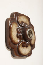 W odcieniach brązu jednopunktowa ceramiczna lampa ścienna / kinkiet / plafon Fat Lava z motywem kwiatowym, Hustadt Leuchten, Niemcy, lata 60. - obrazek 14