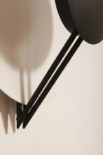 Okrągła metalowa jednopunktowa biało-czarna lampa ścienna/kinkiet, Model Vega 3365/33, projekt Luciano Cesaro i Fabio Amico dla firmy Tre Ci Luce, Włochy, wzór z 1985 roku - obrazek 15