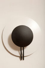 Okrągła metalowa jednopunktowa biało-czarna lampa ścienna/kinkiet, Model Vega 3365/33, projekt Luciano Cesaro i Fabio Amico dla firmy Tre Ci Luce, Włochy, wzór z 1985 roku - obrazek 16