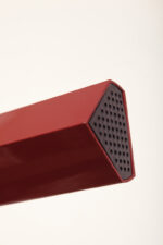 Smukła metalowa postmodernistyczna czarna lampa podłogowa Collona (Caltha) z regulowaną wysokością burgundowej głowicy, Gianfranco Frattini dla firmy Luci, Włochy, projekt z 1981 roku - obrazek 36