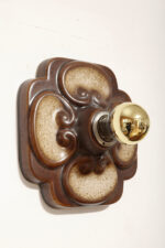 W odcieniach brązu jednopunktowa ceramiczna lampa ścienna / kinkiet / plafon Fat Lava z motywem kwiatowym, Hustadt Leuchten, Niemcy, lata 60. - obrazek 16