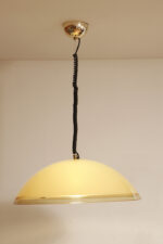 Jednopunktowa bardzo duża (65 cm) lampa wisząca/sufitowa "Baobab" XXL z tworzywa w odcieniach jasno kremowego i żołtego, projekt Franco Bresciani dla Harvey Guzzini/iGuzzini/Guzzini/Meblo, Space Age lata 70. - obrazek 16