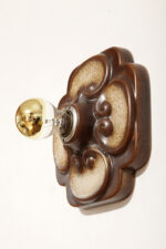 W odcieniach brązu jednopunktowa ceramiczna lampa ścienna / kinkiet / plafon Fat Lava z motywem kwiatowym, Hustadt Leuchten, Niemcy, lata 60. - obrazek 17