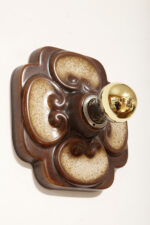 W odcieniach brązu jednopunktowa ceramiczna lampa ścienna / kinkiet / plafon Fat Lava z motywem kwiatowym, Hustadt Leuchten, Niemcy, lata 60. - obrazek 20