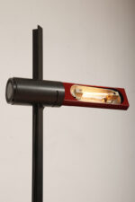 Smukła metalowa postmodernistyczna czarna lampa podłogowa Collona (Caltha) z regulowaną wysokością burgundowej głowicy, Gianfranco Frattini dla firmy Luci, Włochy, projekt z 1981 roku - obrazek 22