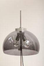 Dwupunktowa filigranowa lampa podłogowa z regulowaną wysokością jasnoszarego klosza z lekkiego półprzepuszczalnego tworzywa/akrylu i metalową grafitową podstawą, Space Age, Gepo, Holandia, lata 70. - obrazek 30