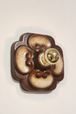 W odcieniach brązu jednopunktowa ceramiczna lampa ścienna / kinkiet / plafon Fat Lava z motywem kwiatowym, Hustadt Leuchten, Niemcy, lata 60. - obrazek 3