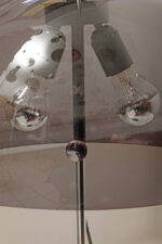 Dwupunktowa filigranowa lampa podłogowa z regulowaną wysokością jasnoszarego klosza z lekkiego półprzepuszczalnego tworzywa/akrylu i metalową grafitową podstawą, Space Age, Gepo, Holandia, lata 70. - obrazek 35