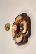 W odcieniach brązu jednopunktowa ceramiczna lampa ścienna / kinkiet / plafon Fat Lava z motywem kwiatowym, Hustadt Leuchten, Niemcy, lata 60. - obrazek 5