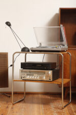 Czarna matowa jednopunktowa metalowa lampa biurkowa "Meridiana" z ruchomym ramieniem i kloszem, projekt Paolo Piva dla Stefano Cevoli, Włochy, wzór z 1983 roku - obrazek 5