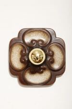 W odcieniach brązu jednopunktowa ceramiczna lampa ścienna / kinkiet / plafon Fat Lava z motywem kwiatowym, Hustadt Leuchten, Niemcy, lata 60. - obrazek 6