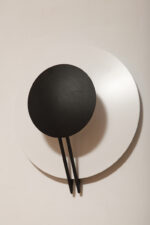 Okrągła metalowa jednopunktowa biało-czarna lampa ścienna/kinkiet, Model Vega 3365/33, projekt Luciano Cesaro i Fabio Amico dla firmy Tre Ci Luce, Włochy, wzór z 1985 roku - obrazek 8