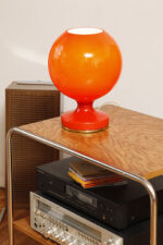 Duża jednopunktowa pomarańczowa szklana dwuwarstwowa lampa biurkowa/nocna TYP M 2/3, Štepán Tabery dla OPP Jihlava, Czechosłowacja, lata 70. - obrazek 10