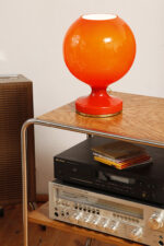 Duża jednopunktowa pomarańczowa szklana dwuwarstwowa lampa biurkowa/nocna TYP M 2/3, Štepán Tabery dla OPP Jihlava, Czechosłowacja, lata 70. - obrazek 6