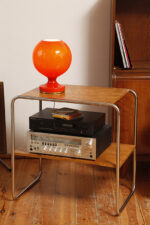 Duża jednopunktowa pomarańczowa szklana dwuwarstwowa lampa biurkowa/nocna TYP M 2/3, Štepán Tabery dla OPP Jihlava, Czechosłowacja, lata 70. - obrazek 8