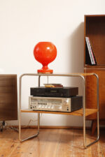 Duża jednopunktowa pomarańczowa szklana dwuwarstwowa lampa biurkowa/nocna TYP M 2/3, Štepán Tabery dla OPP Jihlava, Czechosłowacja, lata 70. - obrazek 2