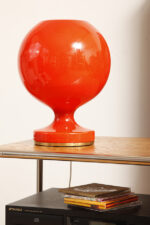 Duża jednopunktowa pomarańczowa szklana dwuwarstwowa lampa biurkowa/nocna TYP M 2/3, Štepán Tabery dla OPP Jihlava, Czechosłowacja, lata 70. - obrazek 20
