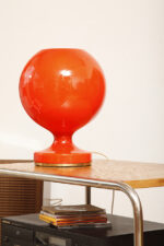 Duża jednopunktowa pomarańczowa szklana dwuwarstwowa lampa biurkowa/nocna TYP M 2/3, Štepán Tabery dla OPP Jihlava, Czechosłowacja, lata 70. - obrazek 15