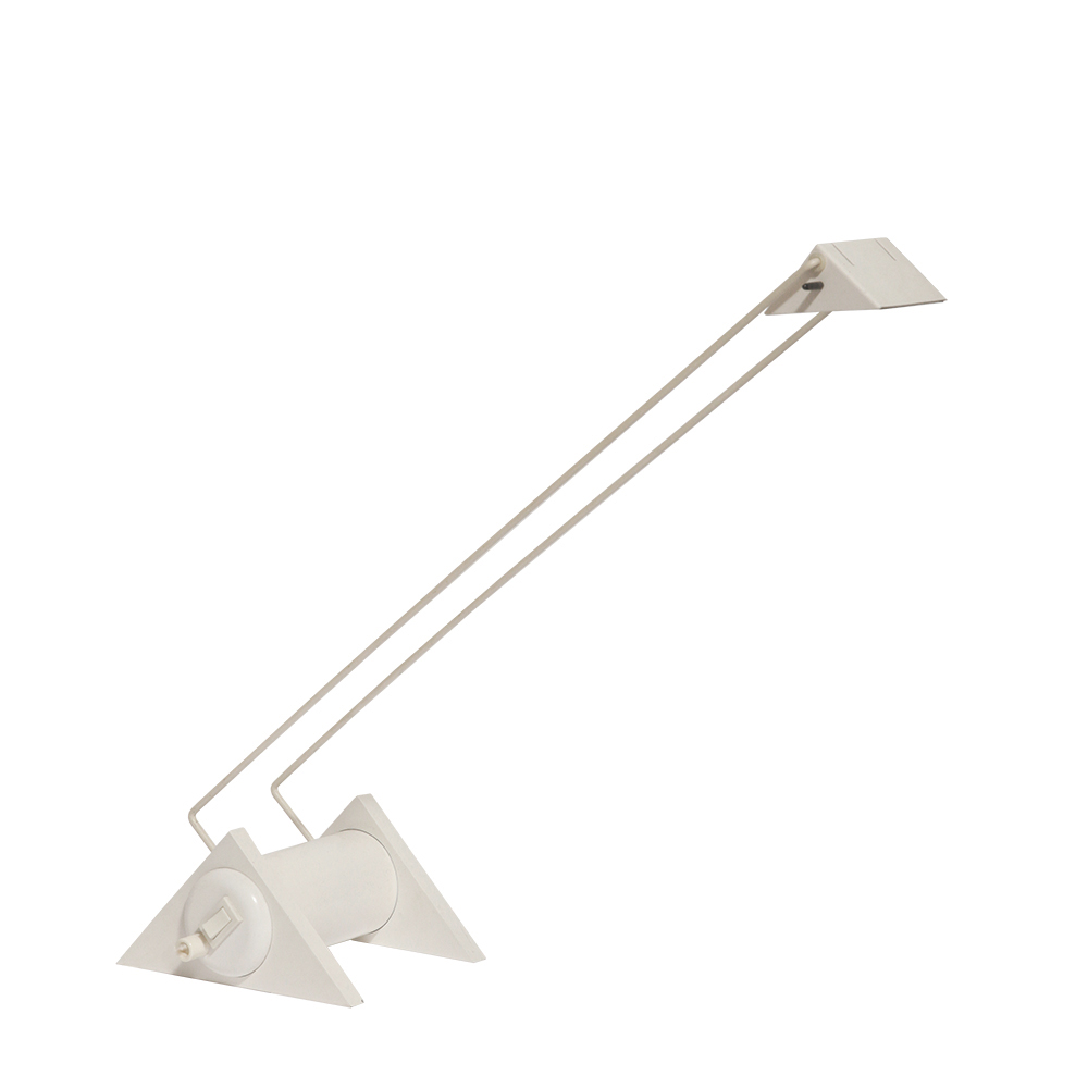 retro store warsaw, 80., antyk sklep warszawa, sklep vintage, lampa vintage Woja, plastic lamp, 1980., design shop, design shop warsaw, 80s, Woja Holland lamp, retro store, design sklep warszawa, 1980s, Woja Holland vintage lamp, design sklep, antique shop, 80sstyle, lampa Woja Holland, design store, antique store, lampa retro, lampa biurkowa Woja Holland, sklep retro, design store warsaw, memphis style, lampa vintage Woja Holland, retro shop warsaw, vintage sklep warszawa, memphis, Woja vintage lamp, retro sklep warszawa, antique shop warsaw, retro shop, Woja vintage desk lamp, vintage shop warsaw, antique store warsaw, vintage shop, lampa biurkowa Woja, vintage store warsaw, lampa stołowa, antyk sklep, vintage store, lampa Woja Biała jednopunktowa geometryczna plastikowo-metalowo-drewniana lampa biurkowa w stylu Memphis firmy Woja Holland, Holandia, lata 80. - obrazek 1