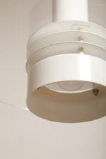 Metalowa jednopunktowa biała lampa wisząca/sufitowa z przeźroczystym okręgiem z pleksiglasu, HORN, typ 740, Dania, lata 70/80. - obrazek 12