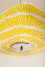 Żółta kwadratowa szklana trzypunktowa lampa sufitowa „Parasolka” z geometrycznym wzorem, Napako, Czechosłowacja, lata 60. - obrazek 11