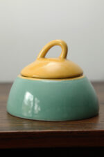 Zielono żółty ceramiczny serwis do kawy/herbaty w stylu Memphis dla czterech osób, projekt Massimo Iosa Ghini dla Naj Oleari, Włochy, lata 80. - obrazek 18