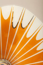 Pomarańczowa szklana trzypunktowa lampa sufitowa „Parasolka” z geometrycznym wzorem i złoceniami, Napako, Czechosłowacja, lata 60. - obrazek 16