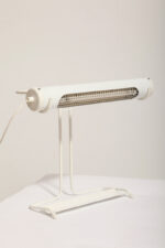 Biała duża jednopunktowa metalowa industrialna lampa biurkowa ze zdejmowanym kloszem z jarzeniówką, Woja Holland, Holandia, lata 80. - obrazek 17