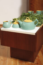 Zielono żółty ceramiczny serwis do kawy/herbaty w stylu Memphis dla czterech osób, projekt Massimo Iosa Ghini dla Naj Oleari, Włochy, lata 80. - obrazek 22