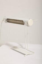 Biała duża jednopunktowa metalowa industrialna lampa biurkowa ze zdejmowanym kloszem z jarzeniówką, Woja Holland, Holandia, lata 80. - obrazek 19