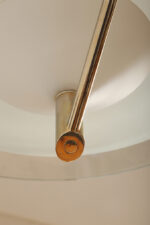 Duża lampa sufitowa "Olympia 2731" z okrągłym masywnym szklanym kloszem w kształcie koła zawieszonym na stalowej złotej konstrukcji, projekt Daniel Puppa dla Fontana Arte/Mediolan, Włochy, wzór z 1984 roku - obrazek 19