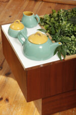 Zielono żółty ceramiczny serwis do kawy/herbaty w stylu Memphis dla czterech osób, projekt Massimo Iosa Ghini dla Naj Oleari, Włochy, lata 80. - obrazek 26