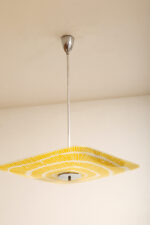 Żółta kwadratowa szklana trzypunktowa lampa sufitowa „Parasolka” z geometrycznym wzorem, Napako, Czechosłowacja, lata 60. - obrazek 22