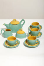 Zielono żółty ceramiczny serwis do kawy/herbaty w stylu Memphis dla czterech osób, projekt Massimo Iosa Ghini dla Naj Oleari, Włochy, lata 80. - obrazek 27