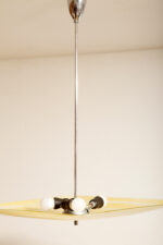 Żółta kwadratowa szklana trzypunktowa lampa sufitowa „Parasolka” z geometrycznym wzorem, Napako, Czechosłowacja, lata 60. - obrazek 23