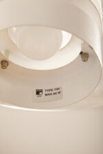 Metalowa jednopunktowa biała lampa wisząca/sufitowa z przeźroczystym okręgiem z pleksiglasu, HORN, typ 740, Dania, lata 70/80. - obrazek 26