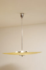 Żółta kwadratowa szklana trzypunktowa lampa sufitowa „Parasolka” z geometrycznym wzorem, Napako, Czechosłowacja, lata 60. - obrazek 25