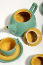 Zielono żółty ceramiczny serwis do kawy/herbaty w stylu Memphis dla czterech osób, projekt Massimo Iosa Ghini dla Naj Oleari, Włochy, lata 80. - obrazek 31