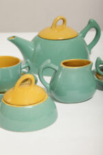Zielono żółty ceramiczny serwis do kawy/herbaty w stylu Memphis dla czterech osób, projekt Massimo Iosa Ghini dla Naj Oleari, Włochy, lata 80. - obrazek 32