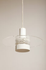 Metalowa jednopunktowa biała lampa wisząca/sufitowa z przeźroczystym okręgiem z pleksiglasu, HORN, typ 740, Dania, lata 70/80. - obrazek 28